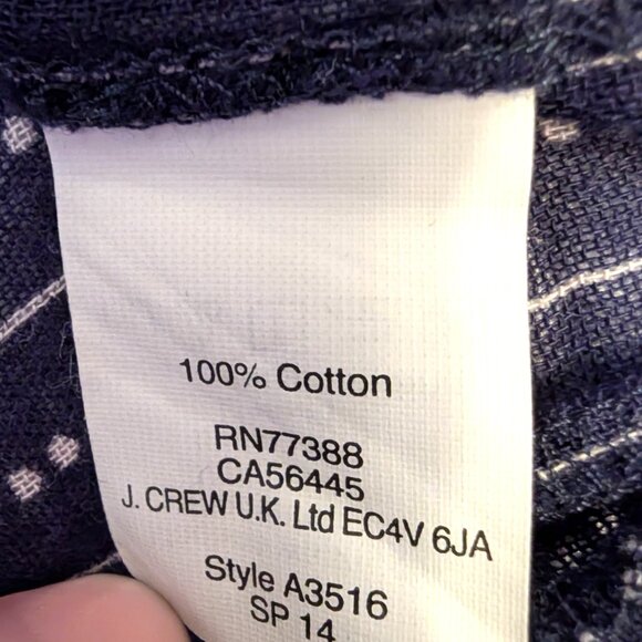 Madewell | 100% Cotton Openview Tunic Navy Striped Oversized Tassel Top | XS - Picture 9 of 11